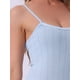 thumbnail image 5 of INSPIRE CHIC Camisón de Mujer Tirantes Espagueti Sin Mangas Dobladillo con Volantes Vestido de Dormir Lencería Punto Mini Camisón XS Azul Claro, 5 of 6