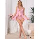 thumbnail image 2 of INSPIRE CHIC Conjunto de Lencería de Encaje para Mujeres Camisón Escotado Transparente de Malla Floral Sin Alambre con Tangas XL Rosa, 2 of 5