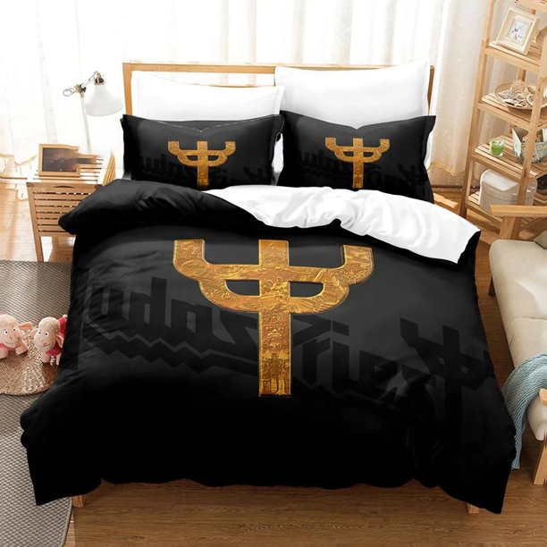 ed Judas Priest Bedding Set Boys Girls Size Duvet Cover Pillowcase Bed Boys Adult Fashion Home Textileextile Bed Sheets
