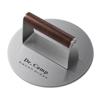 Prensa Para Hamburguesas Dr.Camp 18 Cm Acero Inoxidable Con Mango De Madera
