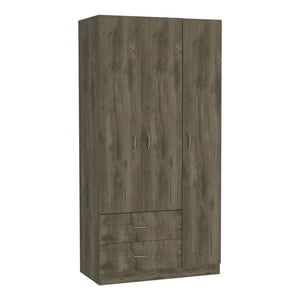 Fm Furniture - Closet 3 Puertas 2 Cajones Café Oscuro 180X90X47 Cm