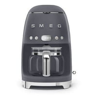 Cafetera Smeg, Estilo Retro De Los Años 50, Jarra De Cristal Para 10 Tazas, Color Gris