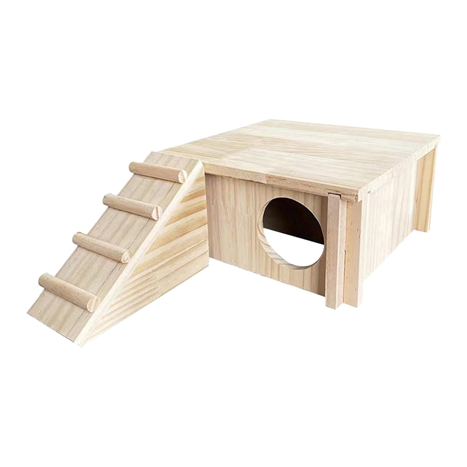 Cabaña De Madera Para Hámster Con Escalera Y Ventana Para Jerbos, Ratones, Chinchillas