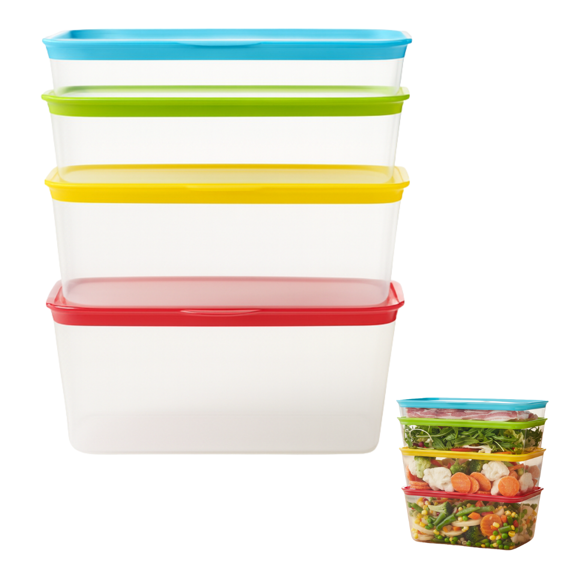 Genérico - Set 4 Taper Tupper Contenedor Envase Para Almacenar Alimento