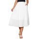 thumbnail image 1 of INSPIRE CHIC Falda Midi Acampanada con Cintura Elástica y Bolsillos para Mujer L Blanca, 1 of 6