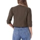 thumbnail image 3 of INSPIRE CHIC Chaquetas de Jean de Mezclilla Recortadas sin Cuello de Manga 3/4 para Mujer Marrón Oscuro XL, 3 of 6