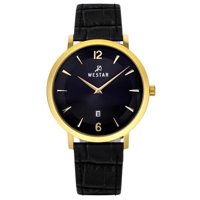 Reloj Westar Profile Leather Strap Black Dial Quartz 50219Gpn103 Men'S Watch