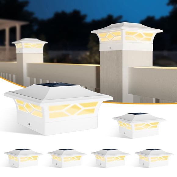 Luces Solares para Tapas de Poste JOFIOS Blanco Cálido/Frío Impermeables