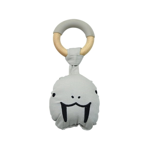 Baby Rattle Wood Bite Ring Cloth Cute Bunny Kitten Shape Hand Grip Rattle Baby Toy Gift