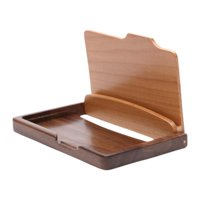 Magideal - Tarjetero De Madera, Estuche Para Tarjetas De Presentación, Caja Para Tarjetas, Sencillo, Organizador De Tarjetas De Presentación, Portátil, Resistent