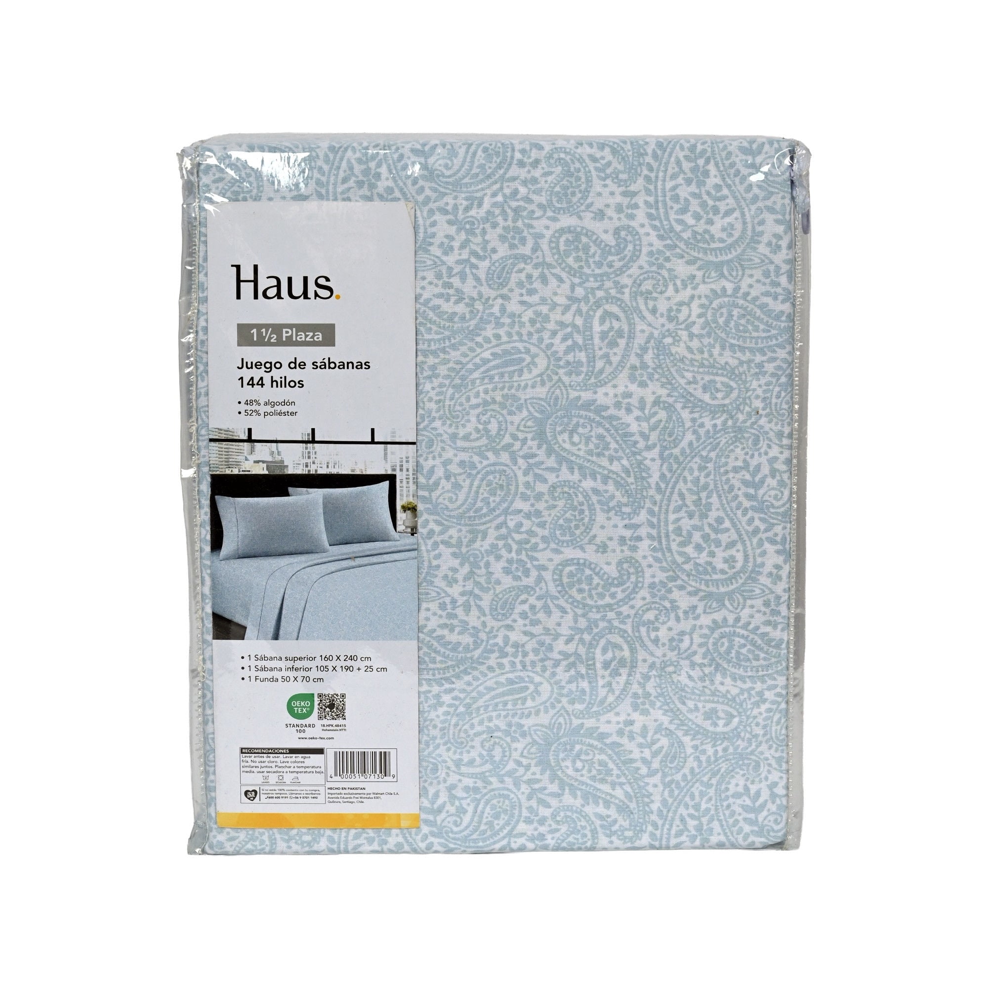 Haus - Juego De Sábanas 1.5 Plaza 144 Hilos Poliester