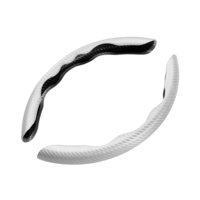 Ioensy - Funda De Fibra De Carbono Para Volante, Ajuste Universal, 38 Cm, Color Blanco Estable