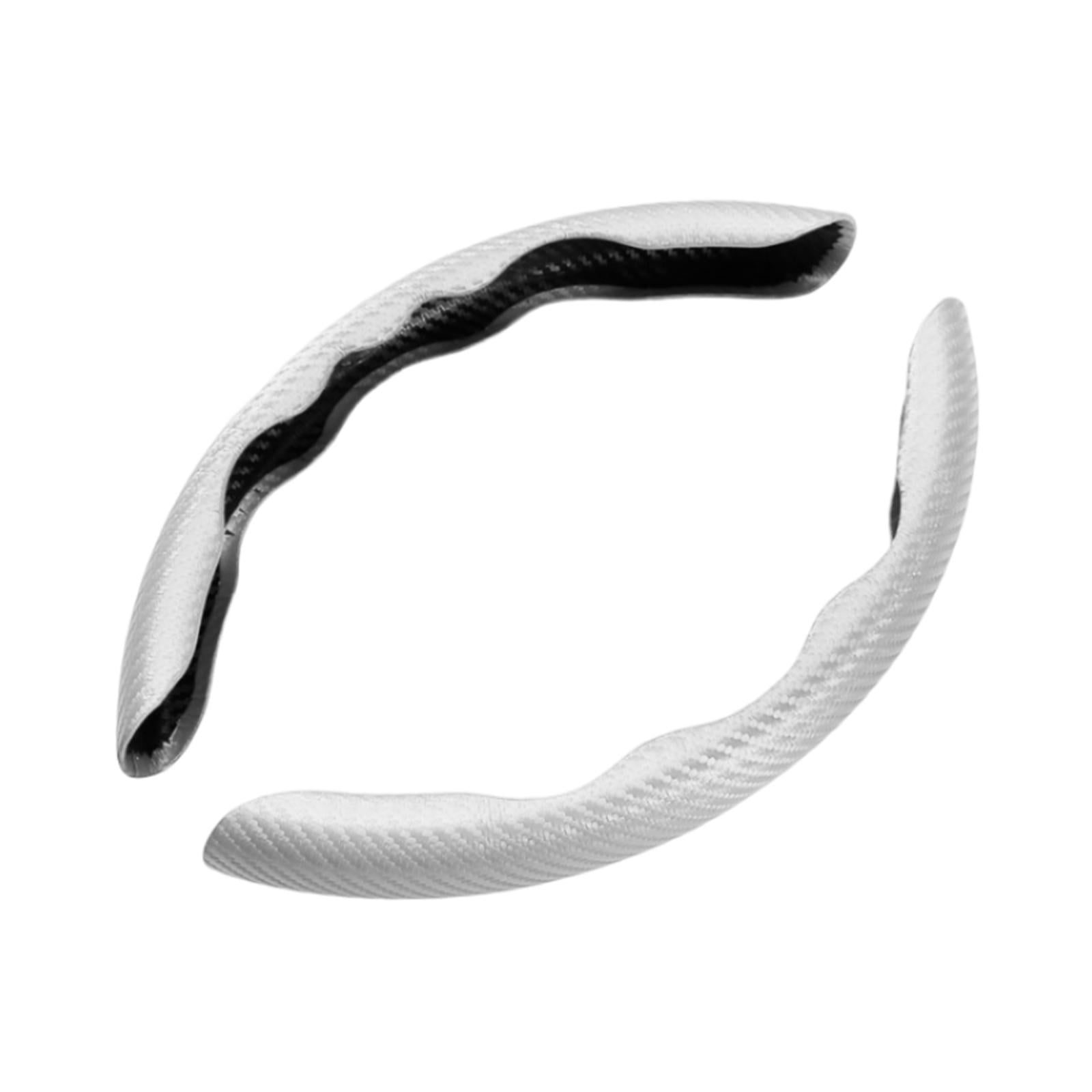 Ioensy - Funda De Fibra De Carbono Para Volante, Ajuste Universal, 38 Cm, Color Blanco Estable