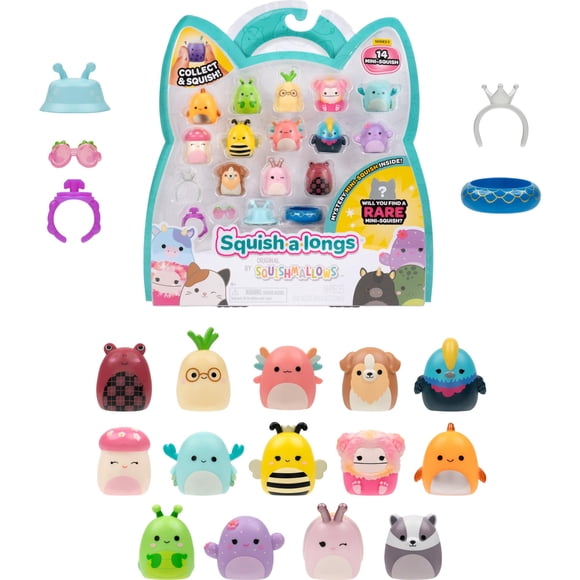 Mini-Squish Squish-a-Longs, paquete de 14 unidades, Wave 5 con accesorios