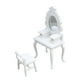 thumbnail image 1 of Juego De Taburetes De Tocador En Miniatura De Madera Para Casa De Muñecas, Accesorios, Color Blanco, 1/12, 1 of 5