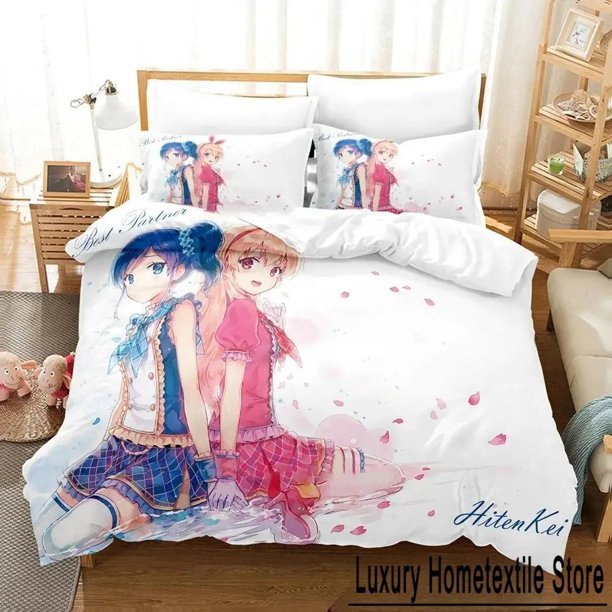 Aikatsu Bedding Set Duvet Cover Bed Set Quilt Cover Pillowcase Comforter Size Boys Adult Bedding Set Bed Sheets