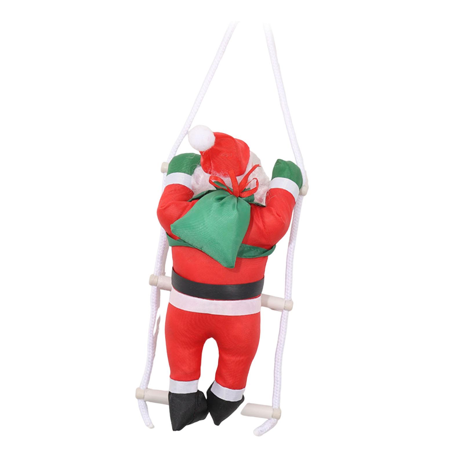 Bothyi - Adorno Colgante De Papá Noel Trepando Por Una Escalera De Cuerda Para Pared De Casa De Campo, 25 Cm, Papá Noel Individual
