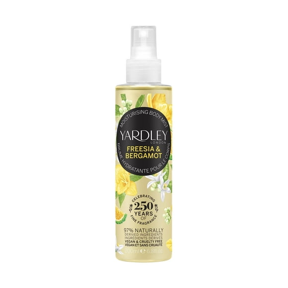 Bruma Perfume Yardley con fragancia de fresia y bergamota, 200 ml