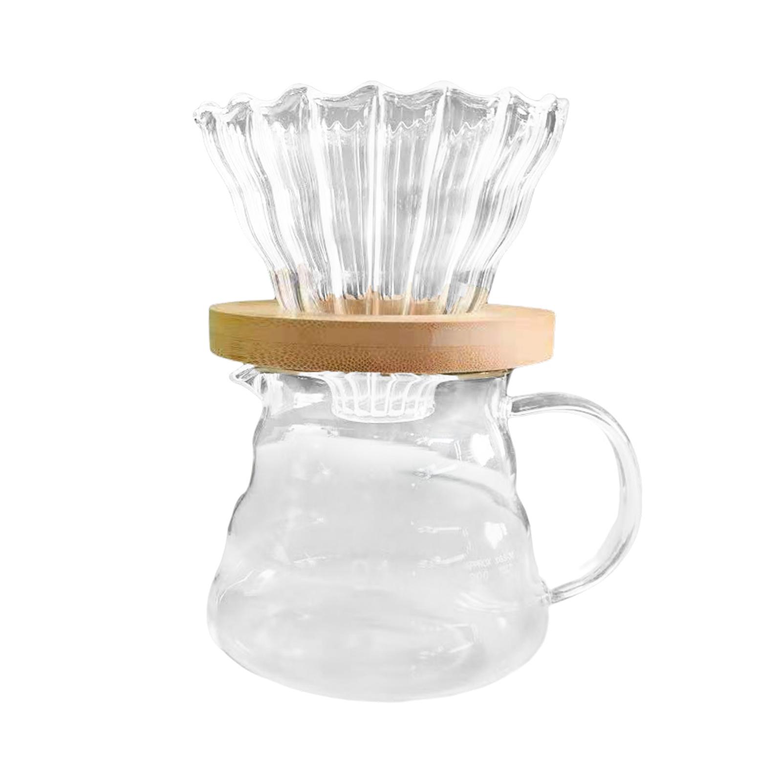 Ioensy - Gotero De Café Reutilizable De Vidrio Resistente Al Calor, Gotero De Embudo Cónico Para Cafetera De 600Ml