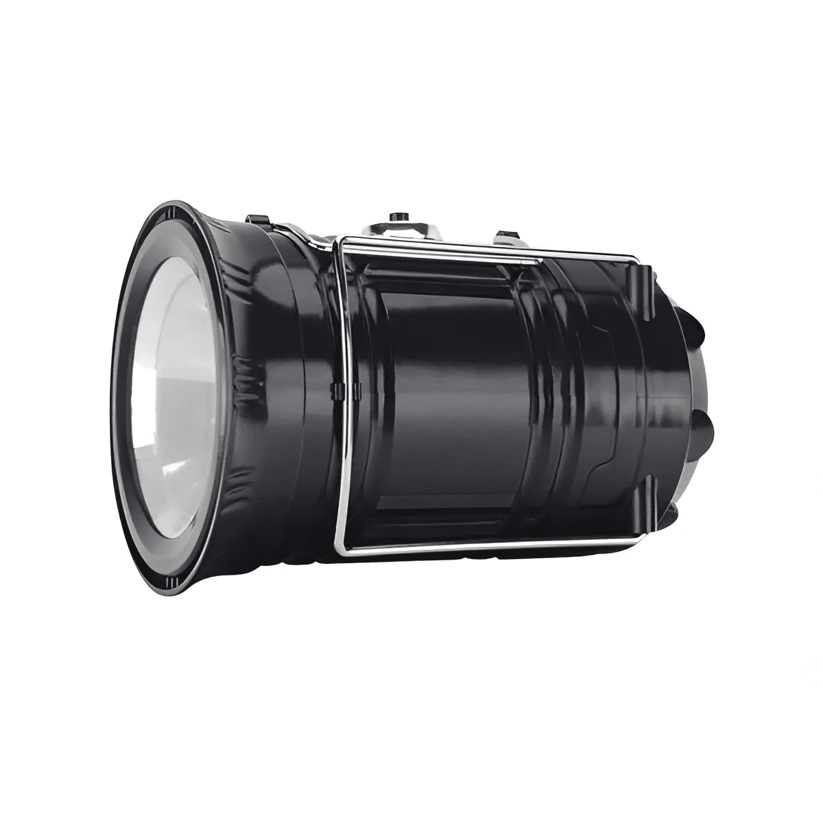 Genérico - Linterna Led Foco Solar Recargable Plegable Camping Outdoor Negro Blanco