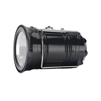 Genérico - Linterna Led Foco Solar Recargable Plegable Camping Outdoor Negro Blanco