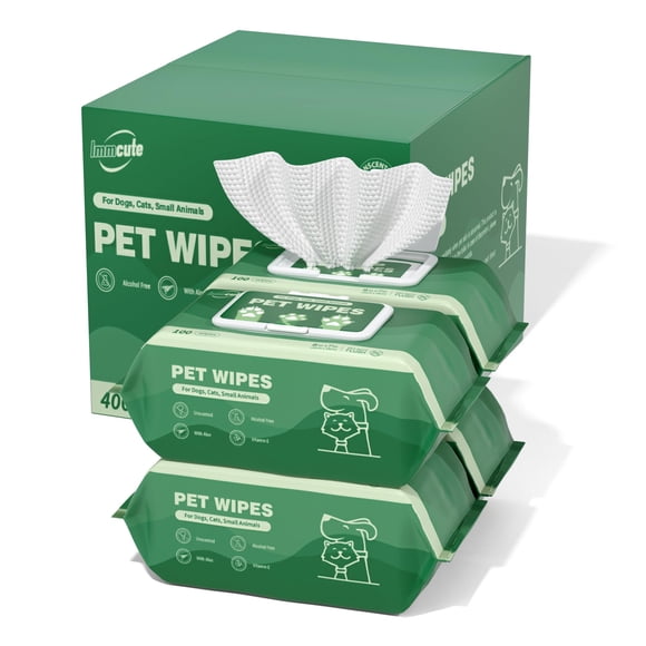 Toallitas para perros IMMCUTE Unscented 400 para patas y glúteos