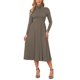 thumbnail image 1 of INSPIRE CHIC Vestido de Punto Plisado para Mujer de Manga Larga Cuello Alto Casual de Negocios Suéter Vestido Línea A Midi Conjuntos de Otoño Invierno XL Café Claro, 1 of 6