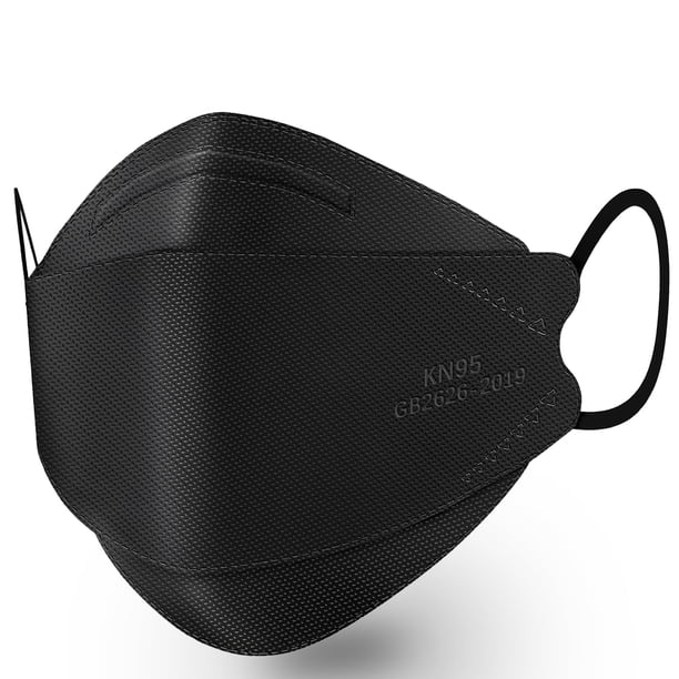 Máscaras faciales akgk KN95, paquete de 50 unidades, envueltas individualmente en negro