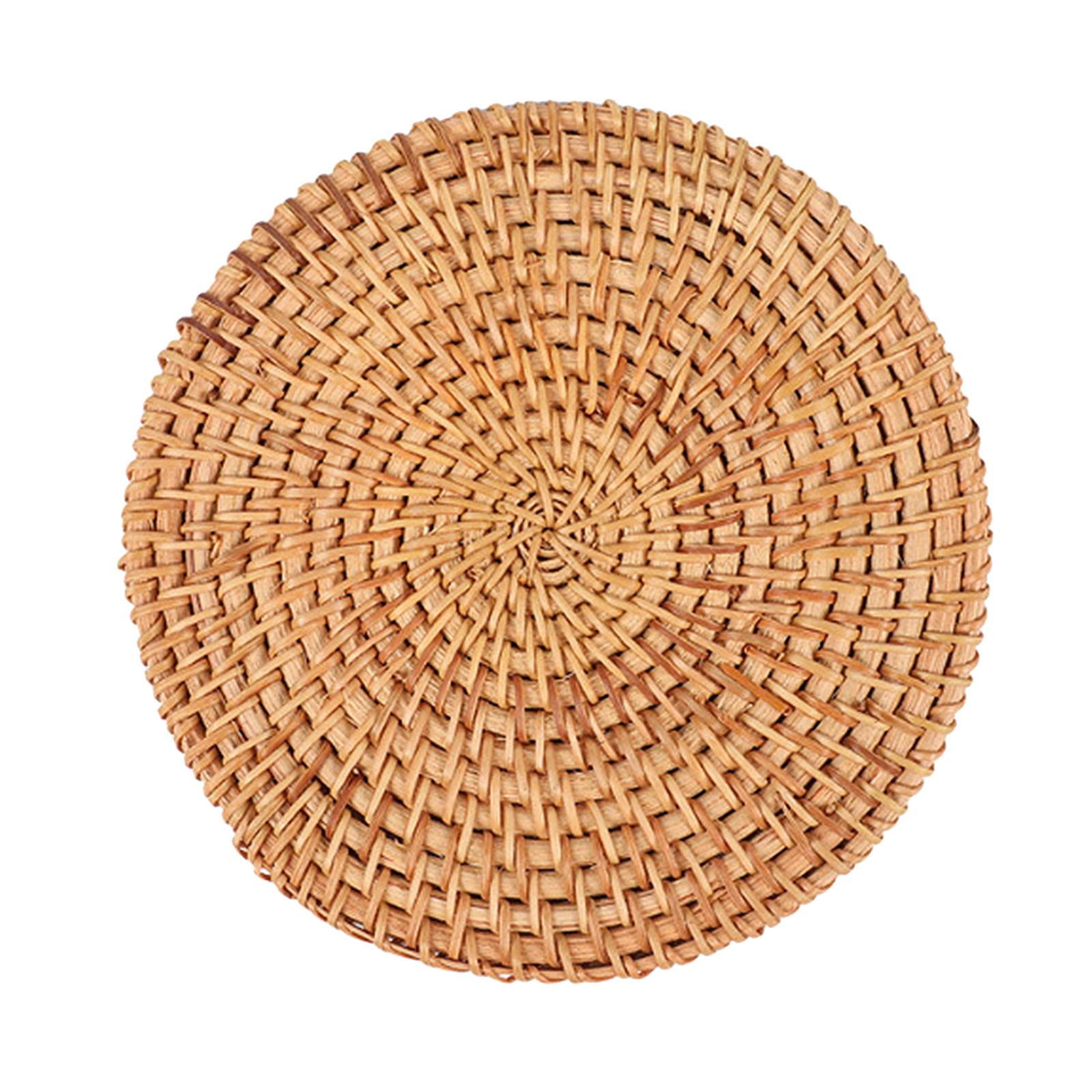 Magideal - Manteles Individuales De Ratán, Manteles Individuales De Cocina Tejidos A Mano, Posavasos Elegantes, Almohadillas De Aislamiento Térmico Para Cafeterí 18 Cm