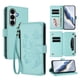 thumbnail image 1 of Funda Cartera Mariposa para [Samsung Galaxy A27 5G] con Soporte y Cremallera Verde menta, 1 of 6