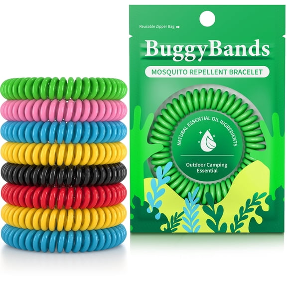 Pulseras Repelentes de Mosquitos BuggyBands Paquete de 12 Impermeables