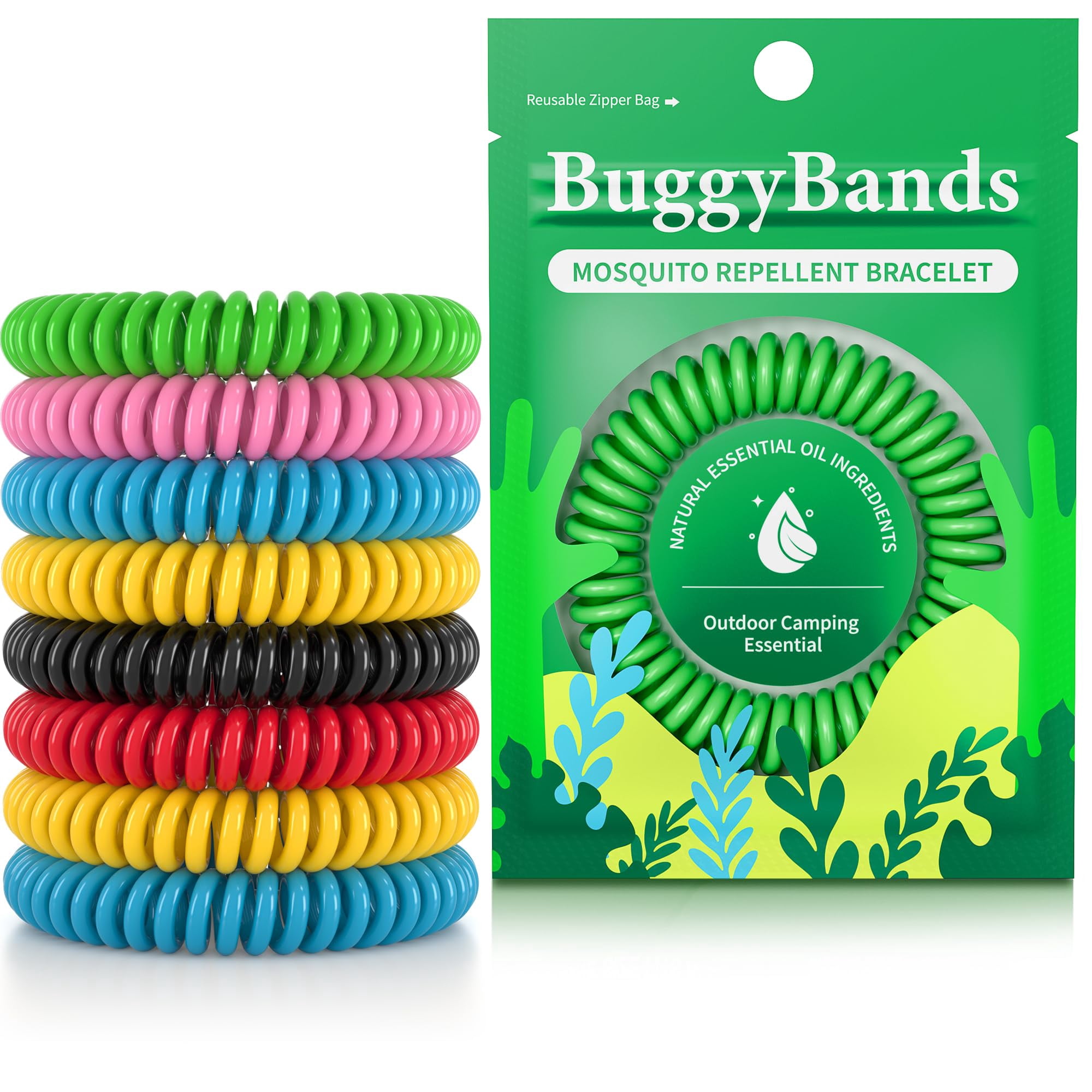 Buggybeds - Pulseras Repelentes De Mosquitos Buggybands Paquete De 12 Impermeables