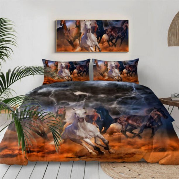 Wolf Printed Horses Quilt Duvet Cover Set Bedding Home Textiles Bedclothes3-Piece Bedding Set