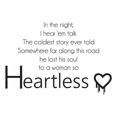 Rienda Libre Graphics - Decomural Kanye West Heartless Song Lyrics Ws-40961