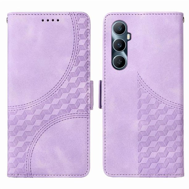 Carcasa FOXDOCK Realme C65 4G de cuero PU, diseño acolchado clásico, protección contra caídas y rayones