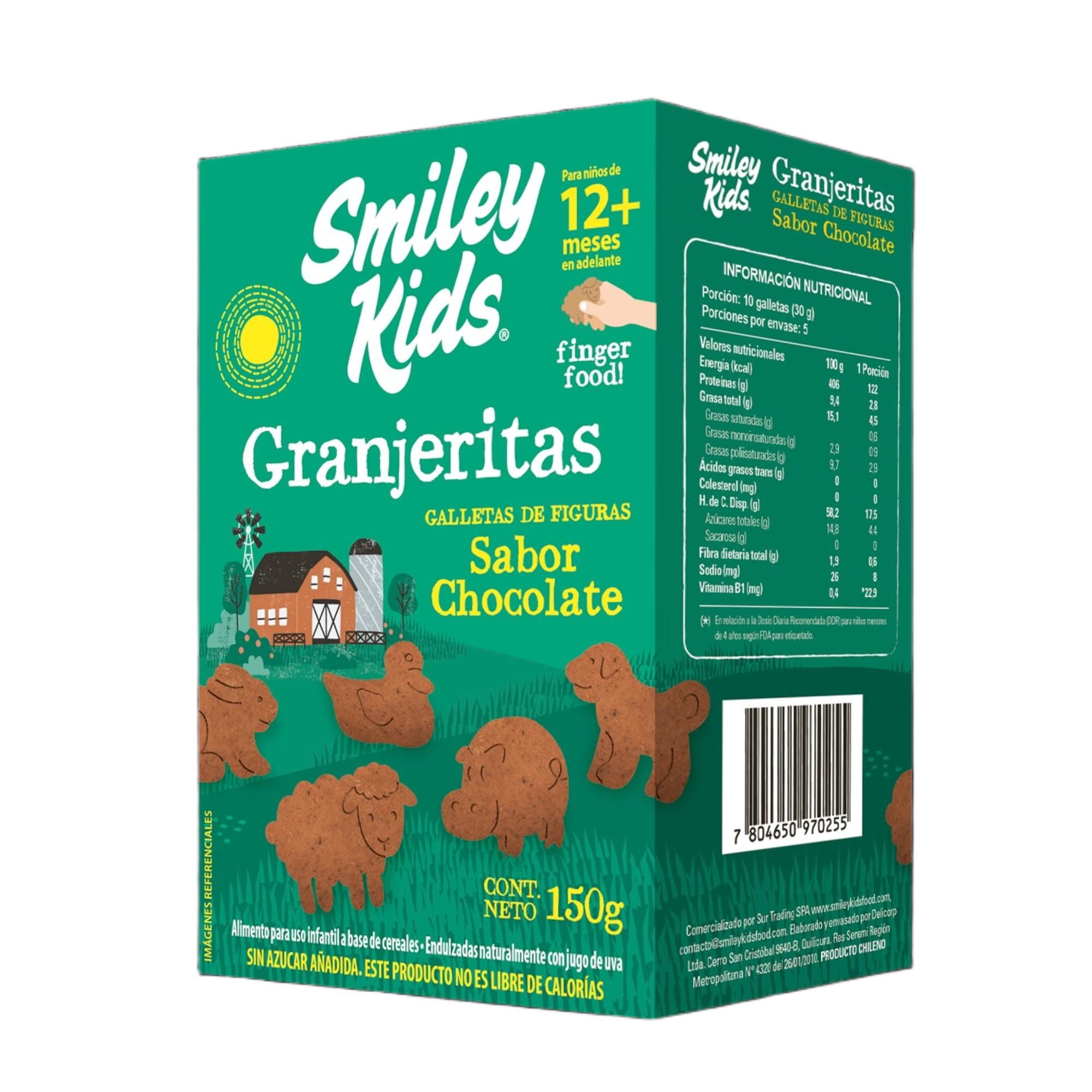 Galletas Granjeritas Sabor Chocolate 115 g Smiley Kids