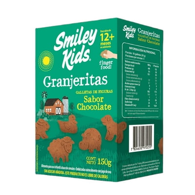 Galletas Granjeritas Sabor Chocolate 115 G Smiley Kids