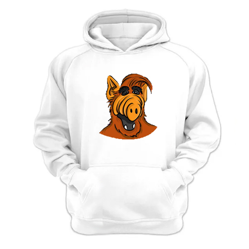 Genérico - Polerón Canguro Alf Serie De Los 80´S Blanco Talla Xs Unisex