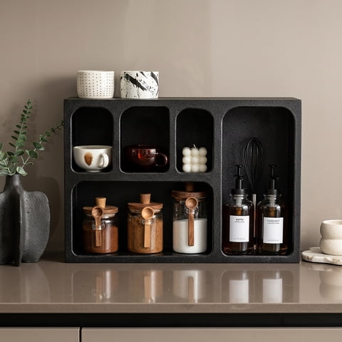 Santú Home & Deco - Repisa Organizador Geométrico Bogen Negro