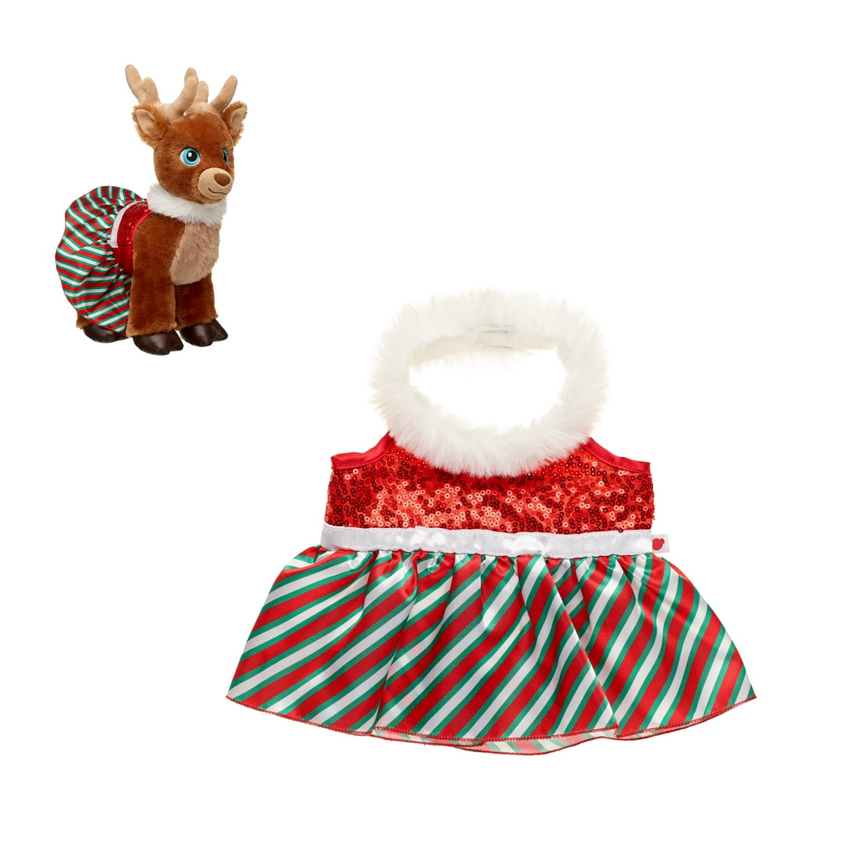 Vestido Build A Bear Colección Merry Mision Verde Rojo