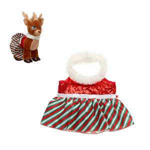 Vestido Build A Bear Colección Merry Mision Verde Rojo