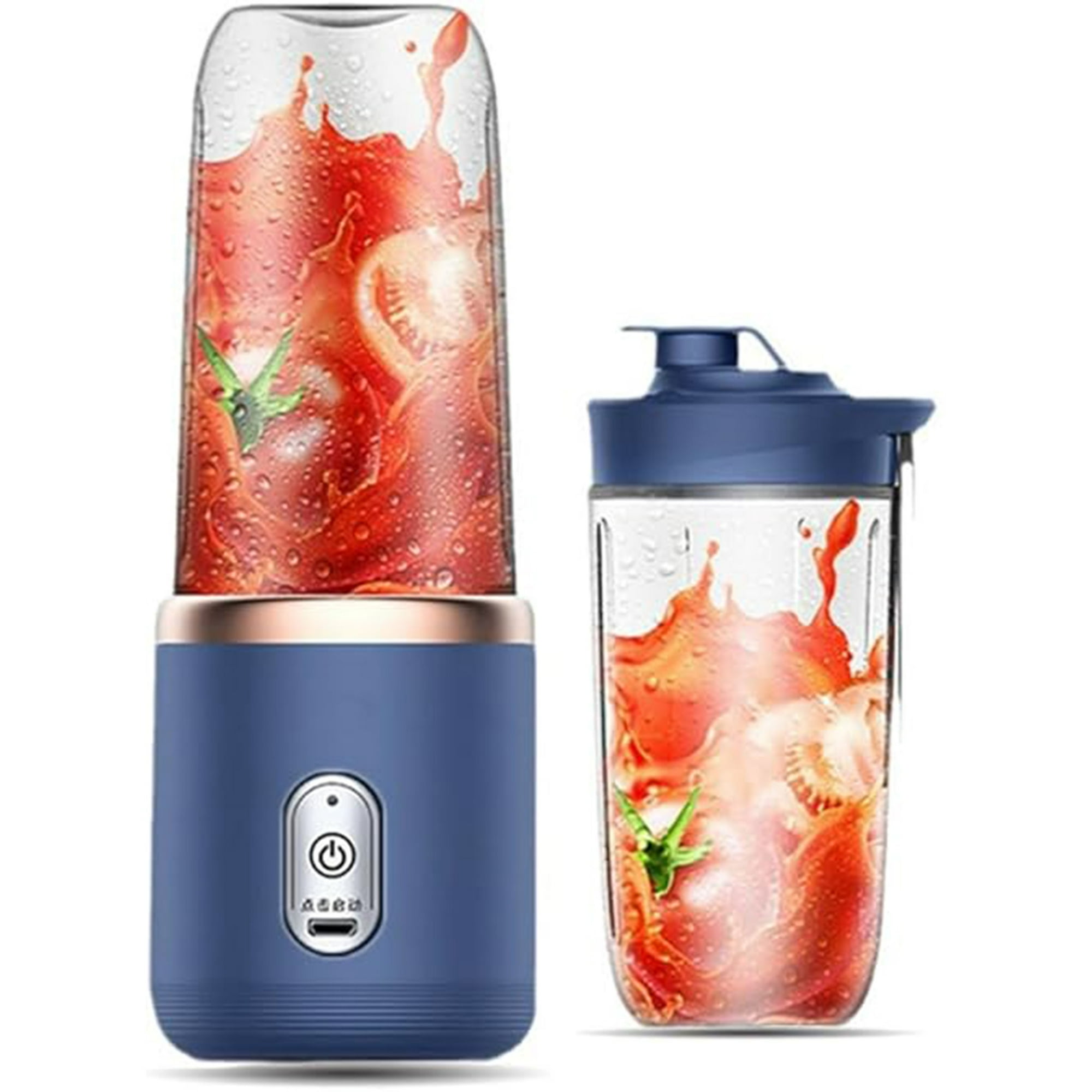 Veatool - Mini Batidora, Batidora De Mano Sin Cable, Incluye 2 Vasos De 400 Ml, Batidora De Zumos Y Batidos, Recargable Por Usb, Fácil De Limpiar, Para El Hogar Y La Oficina (azul)