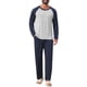 thumbnail image 2 of INSPIRE CHIC Conjunto de Pijama de 2 Piezas para Hombre con Camiseta de Manga Raglán y Pantalones de Estar 2XL Azul Marino, 2 of 6