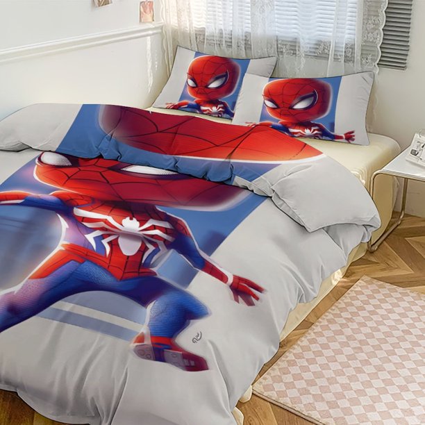 Spiderman Webbed Wonder 3Piece Bed Set - Includes Comforter & Pillow Shams - Bedding Features Spiderman Bed Sheets