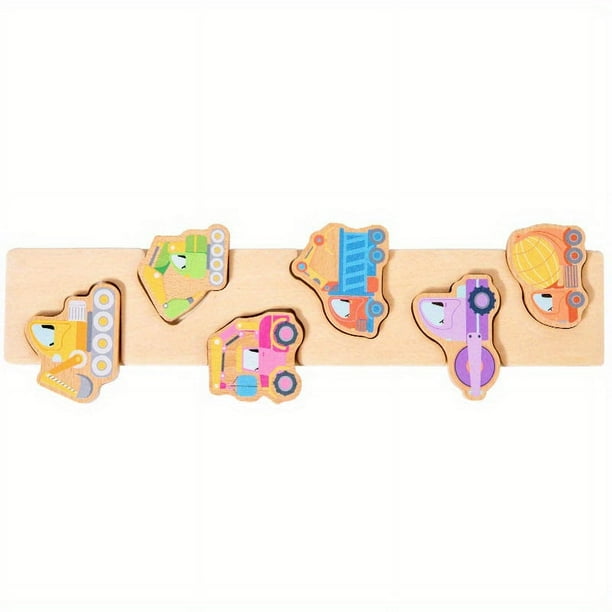 3D Three-dimensional Wooden Montessori Puzzle Toys For Early Childhood Education, Children's Puzzle, Animal Traffic Cognition Matching Blocks