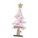thumbnail image 1 of Decoración De Mesa De árbol De Navidad De Madera De 8,66 "H Para Ventana, Escritorio, Navidad, Color Rosa, 1 of 5