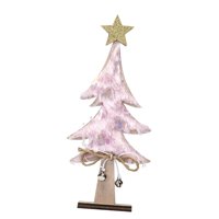 Bothyi - Decoración De Mesa De Árbol De Navidad De Madera De 8,66 ""H Para Ventana, Escritorio, Navidad, Color Rosa