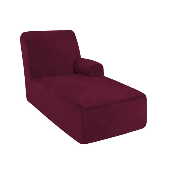 Funda para Chaise ULTICOR de Terciopelo Plush Burdeos Grande Derecha
