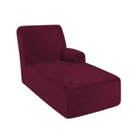 Funda Para Chaise Ulticor De Terciopelo Plush Burdeos Grande Derecha