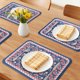thumbnail image 2 of REGALWOVEN Juego de 6 Manteles de Cuero para Decoración y Protección de Mesa de Comedor de Cocina Coloridos 15.7*11.8 pulgadas, 2 of 6